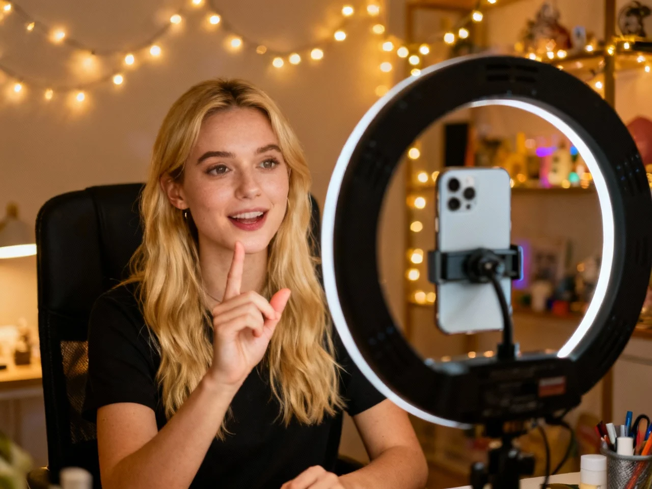 Influencer creating an AI social video with Open Sora